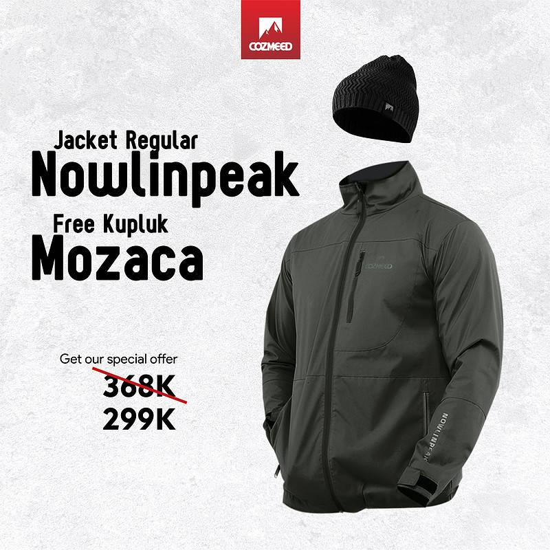 Gambar FREE GIFT Jaket Nowlinpeak Olive Free Kupluk Mozaca 1